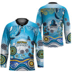 Gold Coast Titans Rugby Hockey Jersey Australian Aboriginal Dot Painting Style