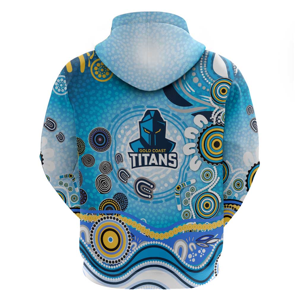 Gold Coast Titans Rugby Hoodie Australian Aboriginal Dot Painting Style