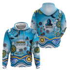 Gold Coast Titans Rugby Hoodie Australian Aboriginal Dot Painting Style