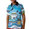 Gold Coast Titans Rugby Kid Polo Shirt Australian Aboriginal Dot Painting Style