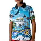 Gold Coast Titans Rugby Kid Polo Shirt Australian Aboriginal Dot Painting Style
