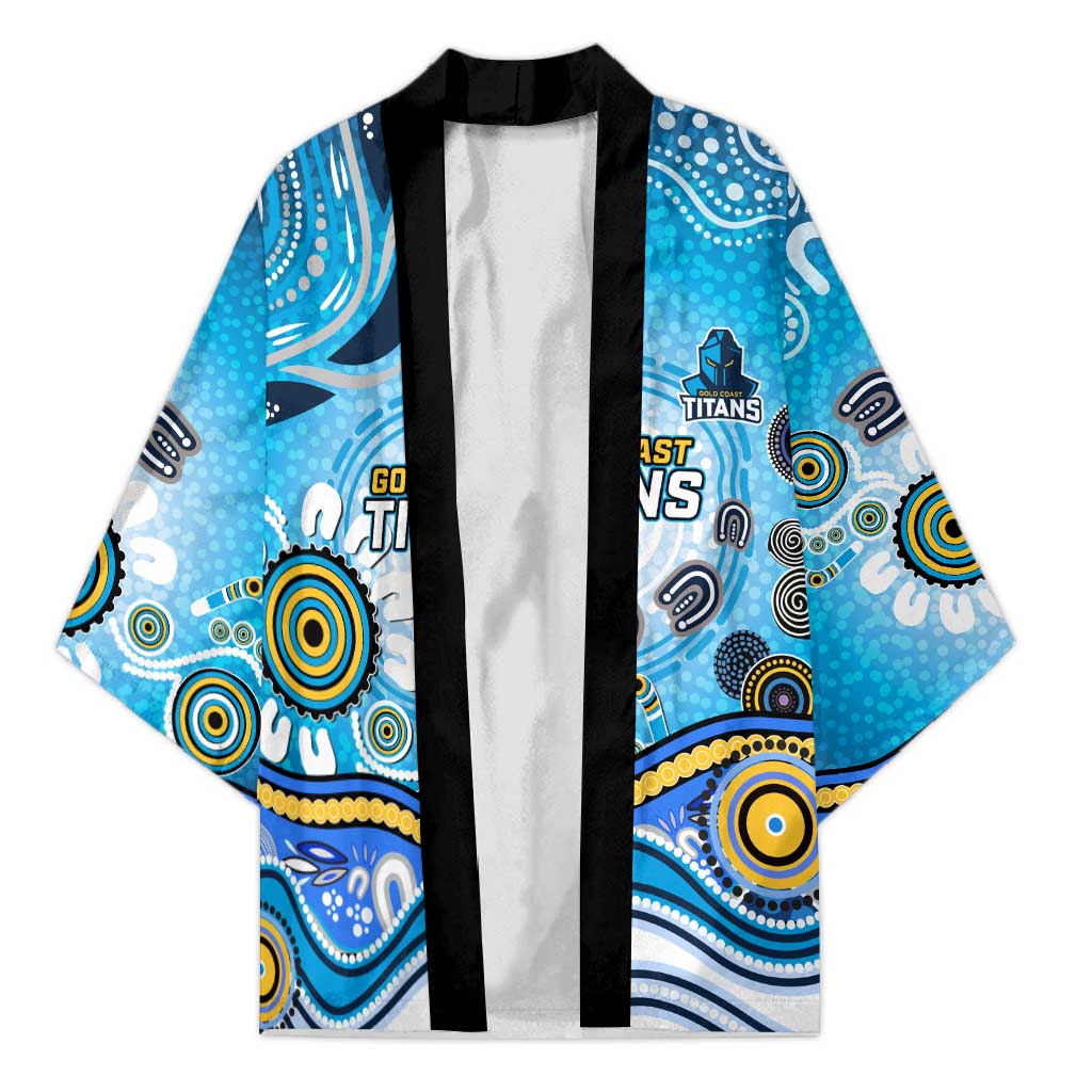 Gold Coast Titans Rugby Kimono Australian Aboriginal Dot Painting Style