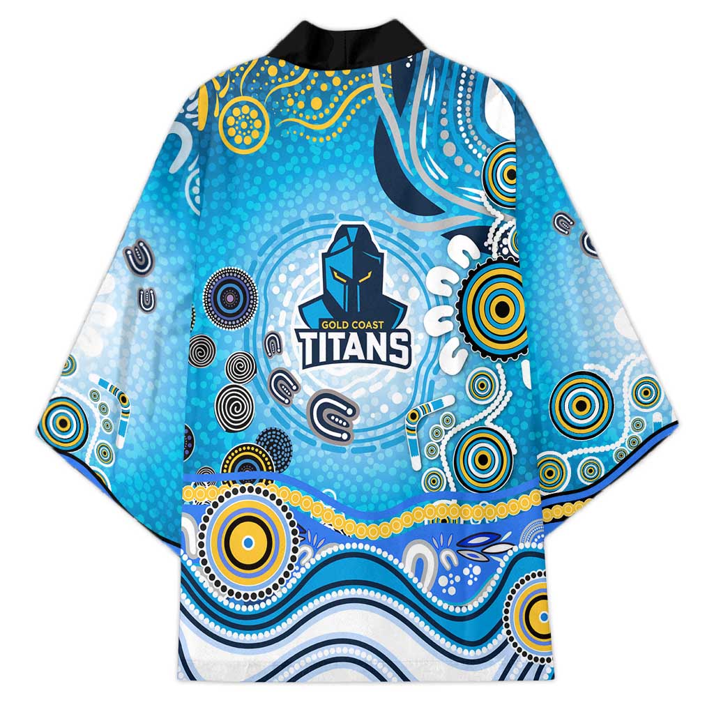 Gold Coast Titans Rugby Kimono Australian Aboriginal Dot Painting Style