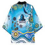 Gold Coast Titans Rugby Kimono Australian Aboriginal Dot Painting Style