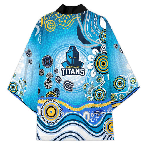 Gold Coast Titans Rugby Kimono Australian Aboriginal Dot Painting Style
