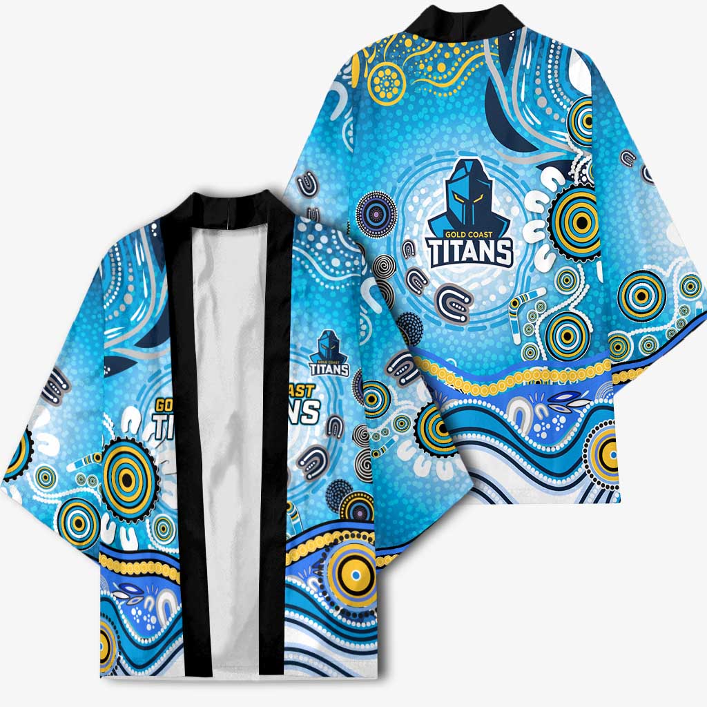 Gold Coast Titans Rugby Kimono Australian Aboriginal Dot Painting Style