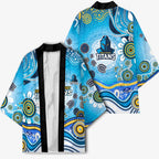 Gold Coast Titans Rugby Kimono Australian Aboriginal Dot Painting Style