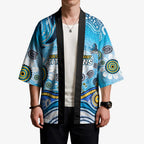 Gold Coast Titans Rugby Kimono Australian Aboriginal Dot Painting Style