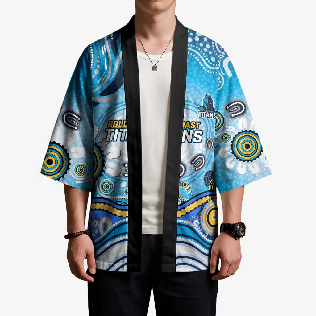 Gold Coast Titans Rugby Kimono Australian Aboriginal Dot Painting Style