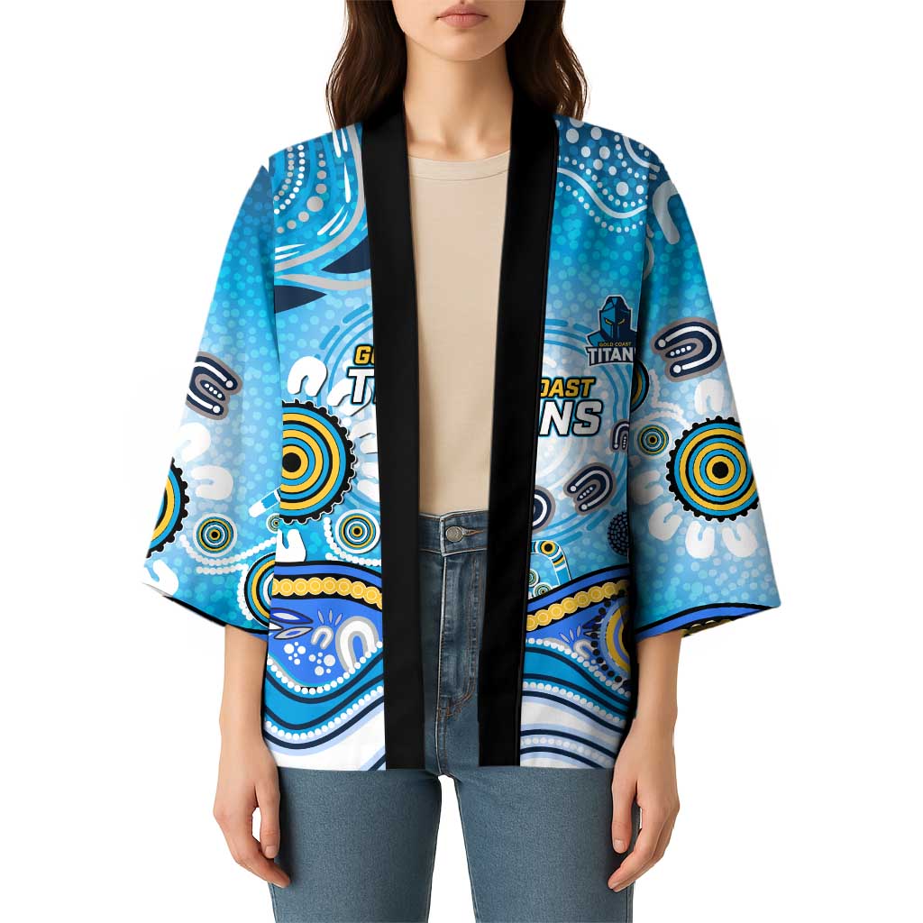 Gold Coast Titans Rugby Kimono Australian Aboriginal Dot Painting Style