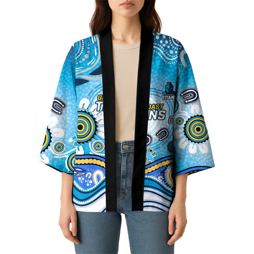 Gold Coast Titans Rugby Kimono Australian Aboriginal Dot Painting Style