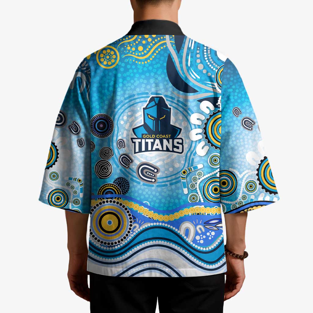 Gold Coast Titans Rugby Kimono Australian Aboriginal Dot Painting Style