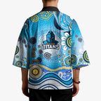 Gold Coast Titans Rugby Kimono Australian Aboriginal Dot Painting Style