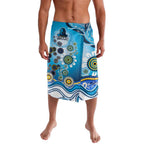 Gold Coast Titans Rugby Lavalava Australian Aboriginal Dot Painting Style