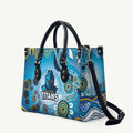 Gold Coast Titans Rugby Leather Bag Australian Aboriginal Dot Painting Style