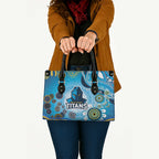 Gold Coast Titans Rugby Leather Bag Australian Aboriginal Dot Painting Style