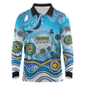 Gold Coast Titans Rugby Long Sleeve Polo Shirt Australian Aboriginal Dot Painting Style
