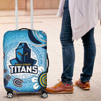Gold Coast Titans Rugby Luggage Cover Australian Aboriginal Dot Painting Style