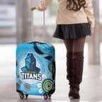 Gold Coast Titans Rugby Luggage Cover Australian Aboriginal Dot Painting Style