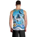 Gold Coast Titans Rugby Men Tank Top Australian Aboriginal Dot Painting Style