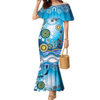 Gold Coast Titans Rugby Mermaid Dress Australian Aboriginal Dot Painting Style