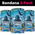 Gold Coast Titans Rugby Neck Gaiter Australian Aboriginal Dot Painting Style