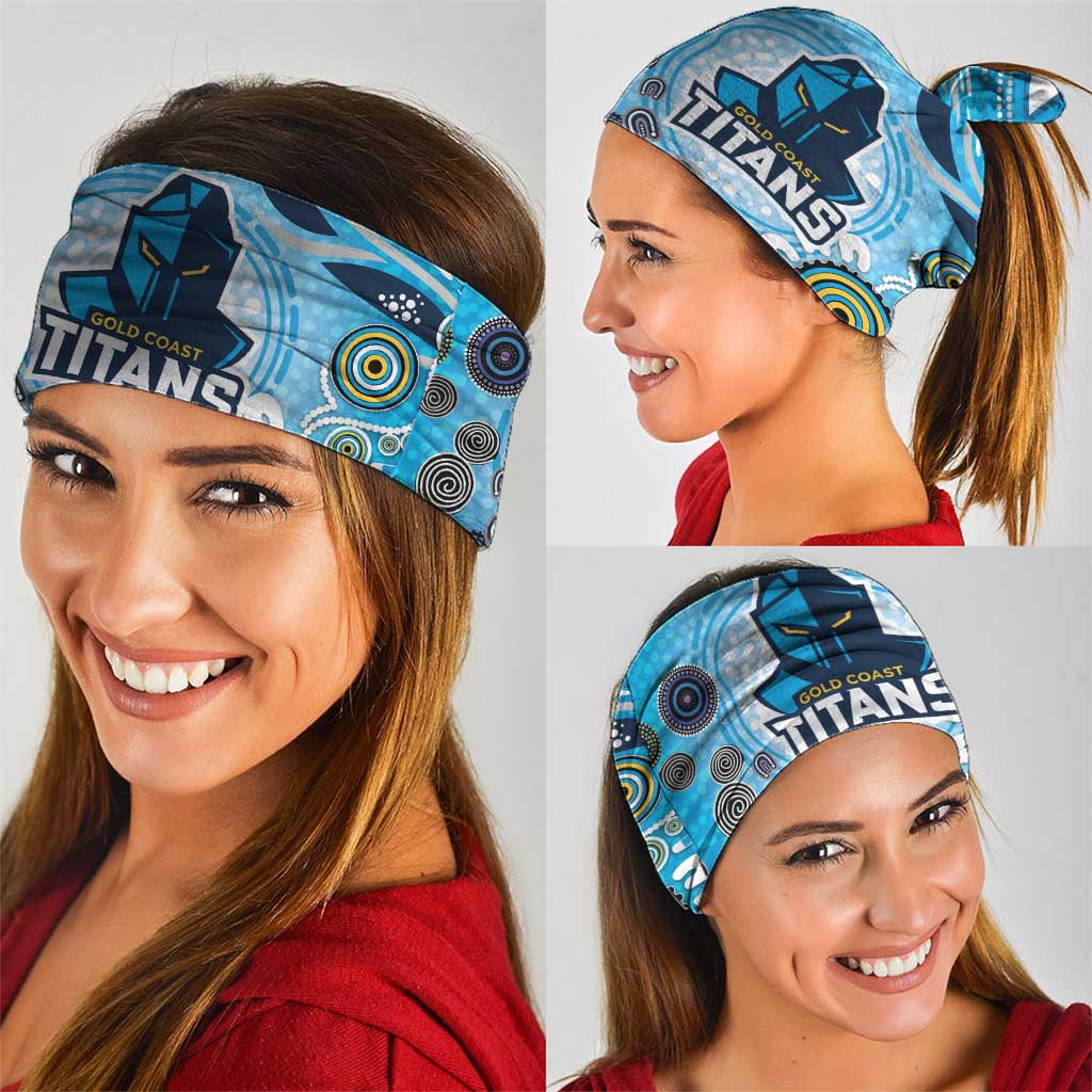 Gold Coast Titans Rugby Neck Gaiter Australian Aboriginal Dot Painting Style