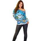 Gold Coast Titans Rugby Off Shoulder Sweater Australian Aboriginal Dot Painting Style