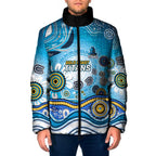 Gold Coast Titans Rugby Padded Jacket Australian Aboriginal Dot Painting Style