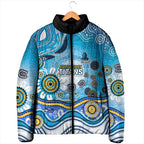 Gold Coast Titans Rugby Padded Jacket Australian Aboriginal Dot Painting Style