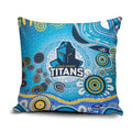 Gold Coast Titans Rugby Pillow Cover Australian Aboriginal Dot Painting Style