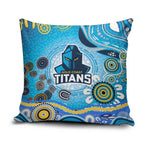 Gold Coast Titans Rugby Pillow Cover Australian Aboriginal Dot Painting Style