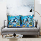 Gold Coast Titans Rugby Pillow Cover Australian Aboriginal Dot Painting Style