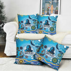Gold Coast Titans Rugby Pillow Cover Australian Aboriginal Dot Painting Style