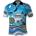 Gold Coast Titans Rugby Polo Shirt Australian Aboriginal Dot Painting Style