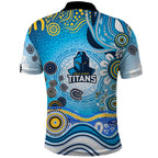 Gold Coast Titans Rugby Polo Shirt Australian Aboriginal Dot Painting Style