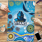 Gold Coast Titans Rugby Puzzle Australian Aboriginal Dot Painting Style