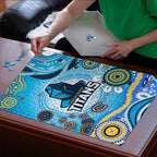 Gold Coast Titans Rugby Puzzle Australian Aboriginal Dot Painting Style