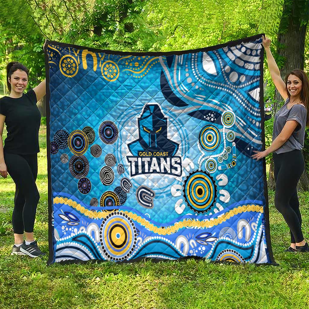 Gold Coast Titans Rugby Quilt Australian Aboriginal Dot Painting Style