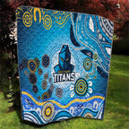 Gold Coast Titans Rugby Quilt Australian Aboriginal Dot Painting Style