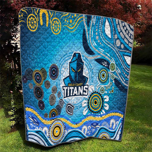 Gold Coast Titans Rugby Quilt Australian Aboriginal Dot Painting Style