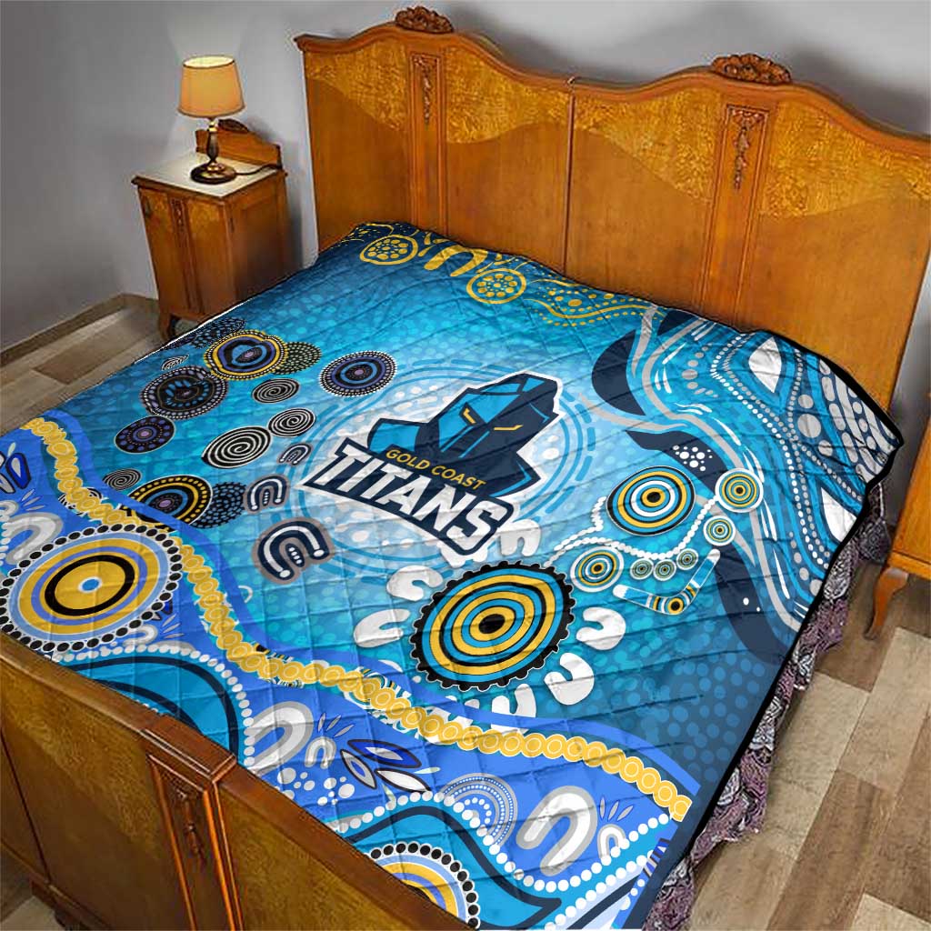 Gold Coast Titans Rugby Quilt Australian Aboriginal Dot Painting Style