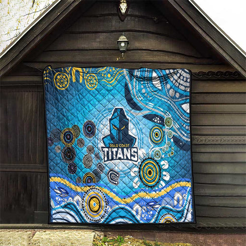 Gold Coast Titans Rugby Quilt Australian Aboriginal Dot Painting Style