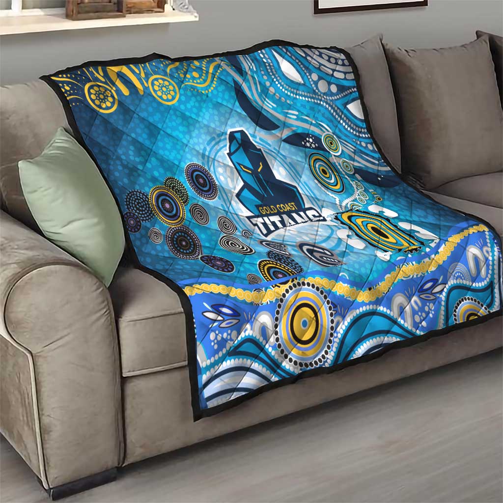 Gold Coast Titans Rugby Quilt Australian Aboriginal Dot Painting Style