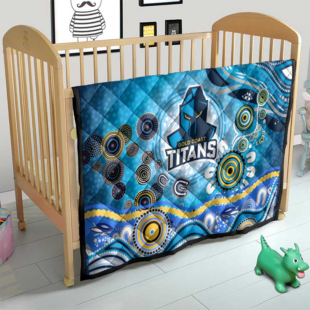 Gold Coast Titans Rugby Quilt Australian Aboriginal Dot Painting Style