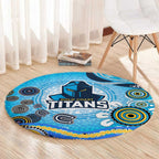 Gold Coast Titans Rugby Round Carpet Australian Aboriginal Dot Painting Style