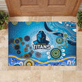 Gold Coast Titans Rugby Rubber Doormat Australian Aboriginal Dot Painting Style