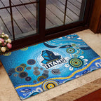Gold Coast Titans Rugby Rubber Doormat Australian Aboriginal Dot Painting Style