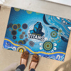 Gold Coast Titans Rugby Rubber Doormat Australian Aboriginal Dot Painting Style
