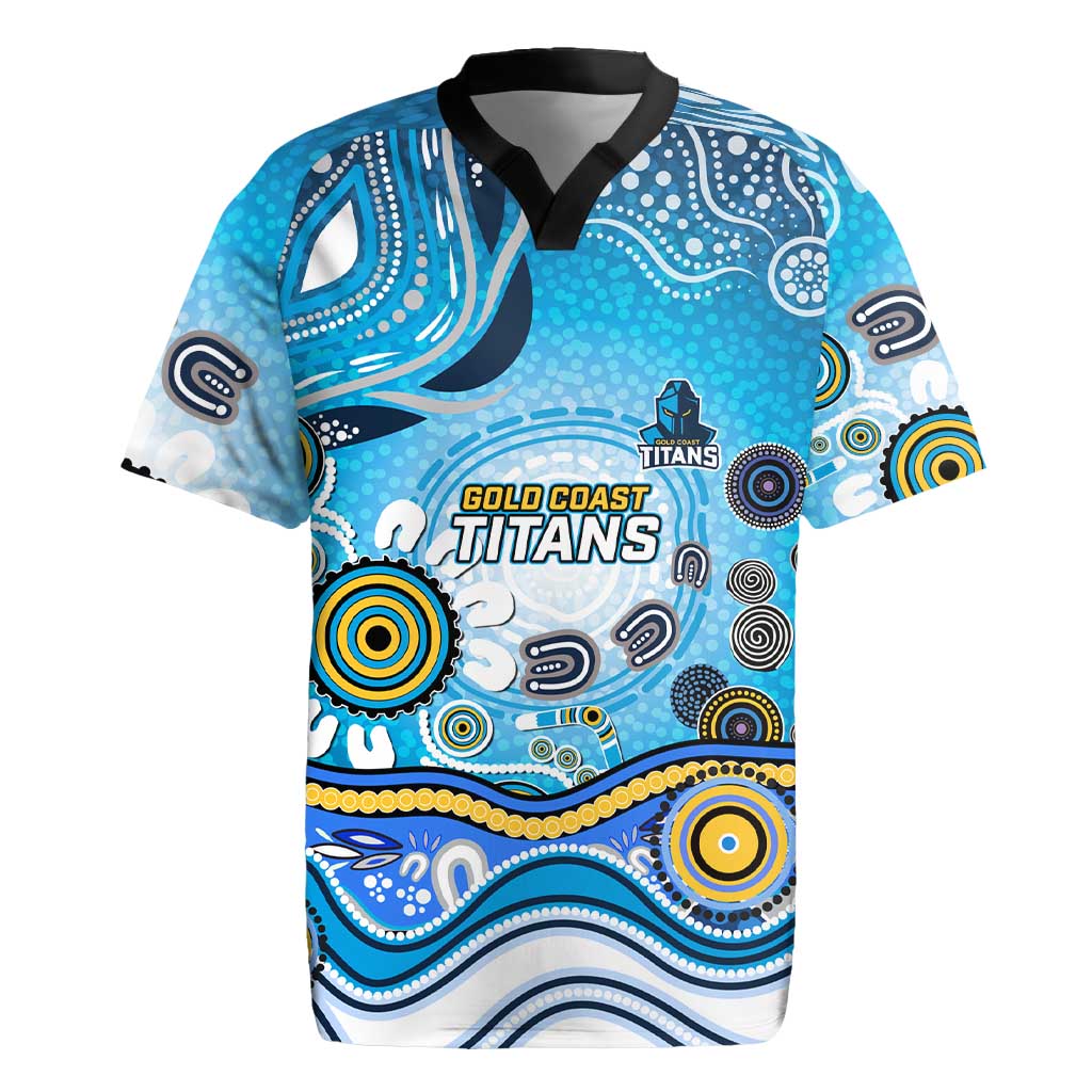Gold Coast Titans Rugby Rugby Jersey Australian Aboriginal Dot Painting Style